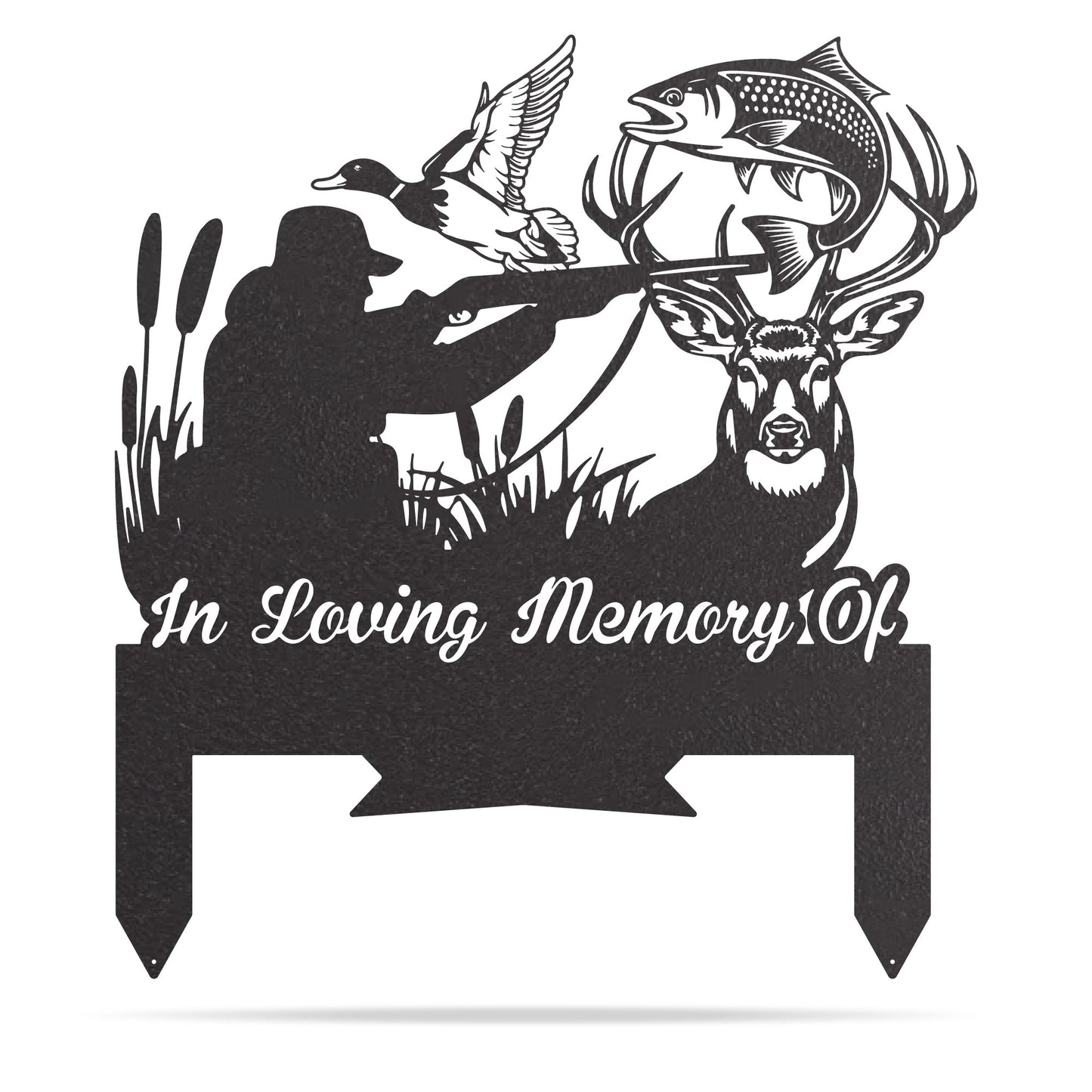 Memorial Stakes - Hunter, Fisherman & Wildlife Tribute Black / 22”x 24" - RealSteel Center