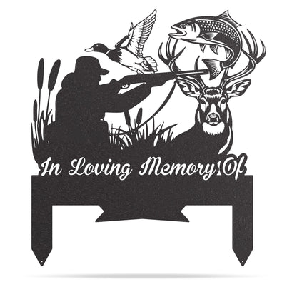 Memorial Stakes - Hunter, Fisherman & Wildlife Tribute Black / 22”x 24" - RealSteel Center