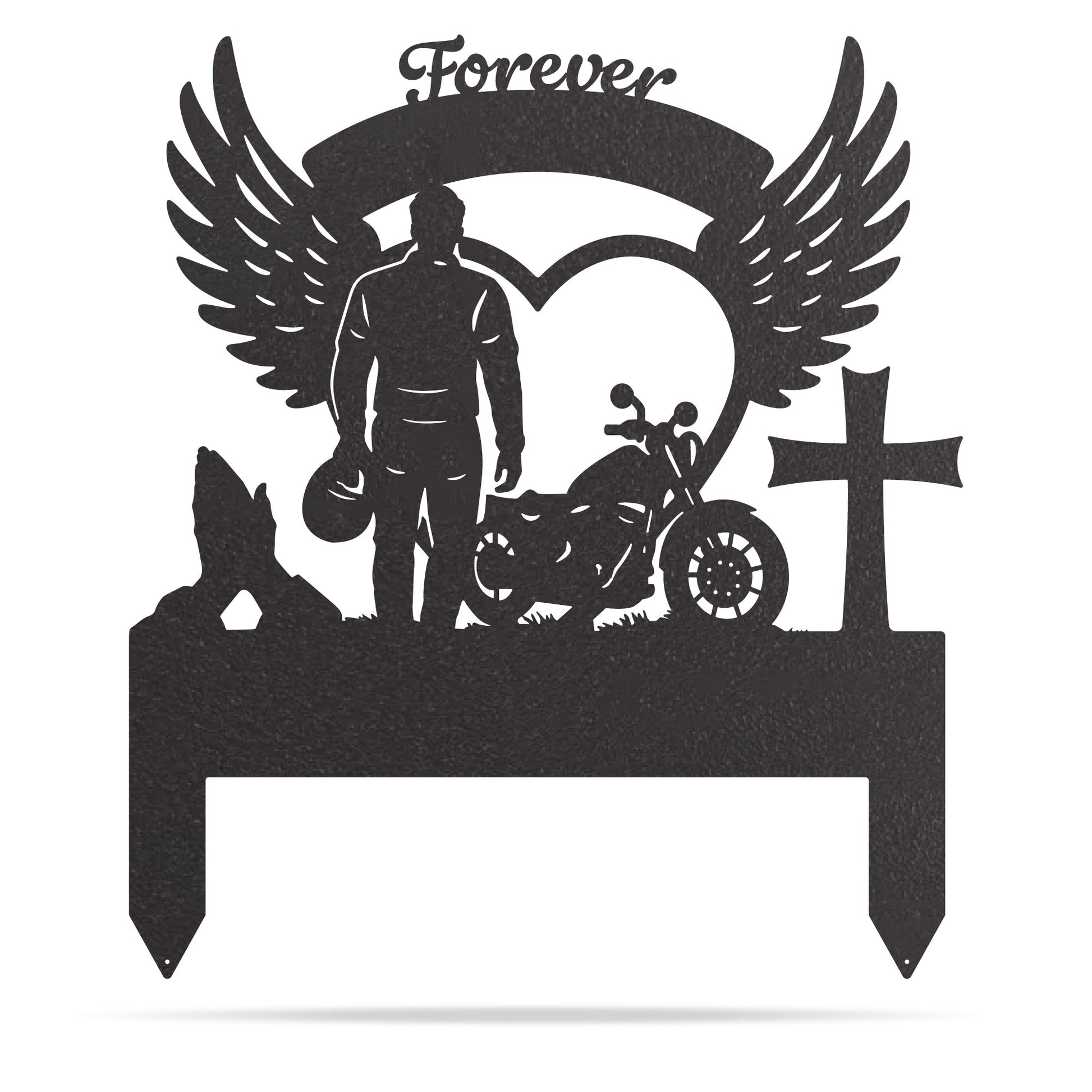 Memorial Stakes - Ride Forever Metal Memorial Sign V1-21”x 24" / Black - RealSteel Center