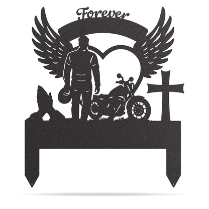 Memorial Stakes - Ride Forever Metal Memorial Sign V1-21”x 24" / Black - RealSteel Center