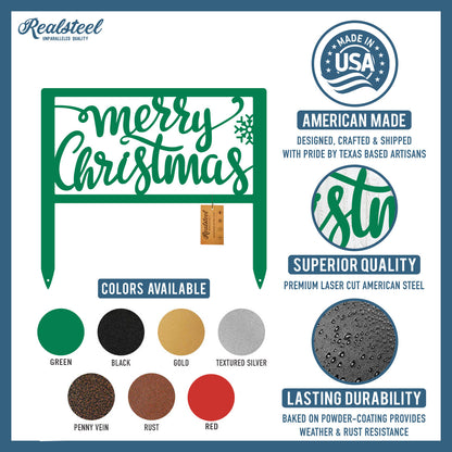 Merry Christmas Steel Stake Sign  - RealSteel Center