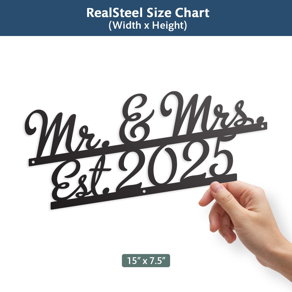 Mr & Mrs Wall Art Monogram  - RealSteel Center