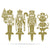 Nutcracker Christmas Garden Stakes | Holiday Outdoor Yard Art Set Gold - RealSteel Center