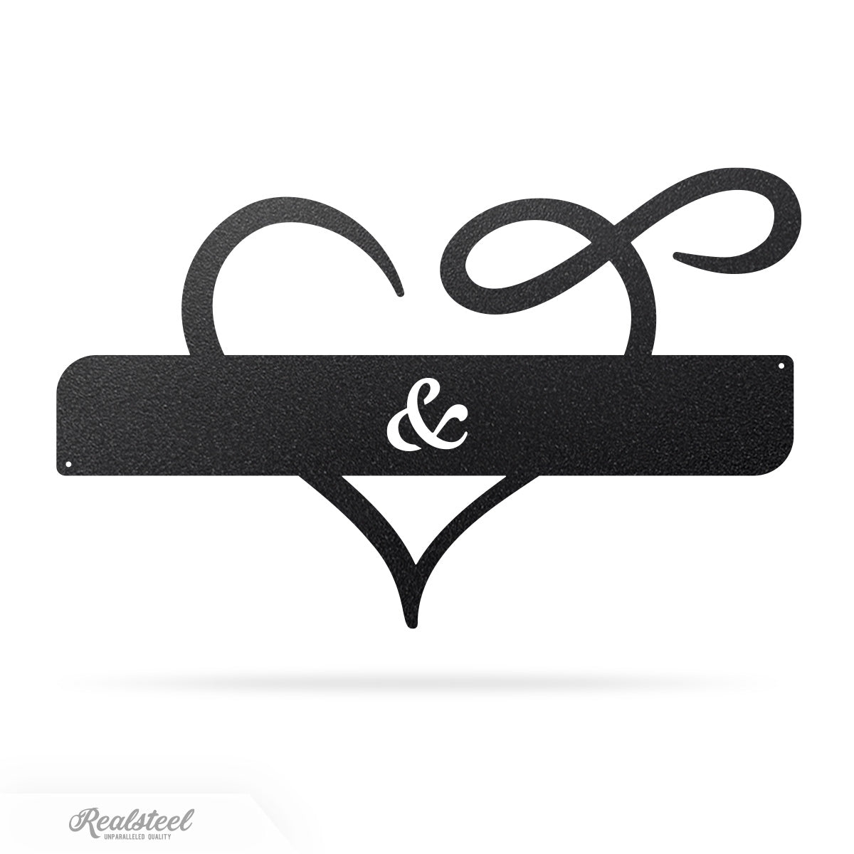 Personalized Infinity Heart Monogram 18"x11" / Black - RealSteel Center