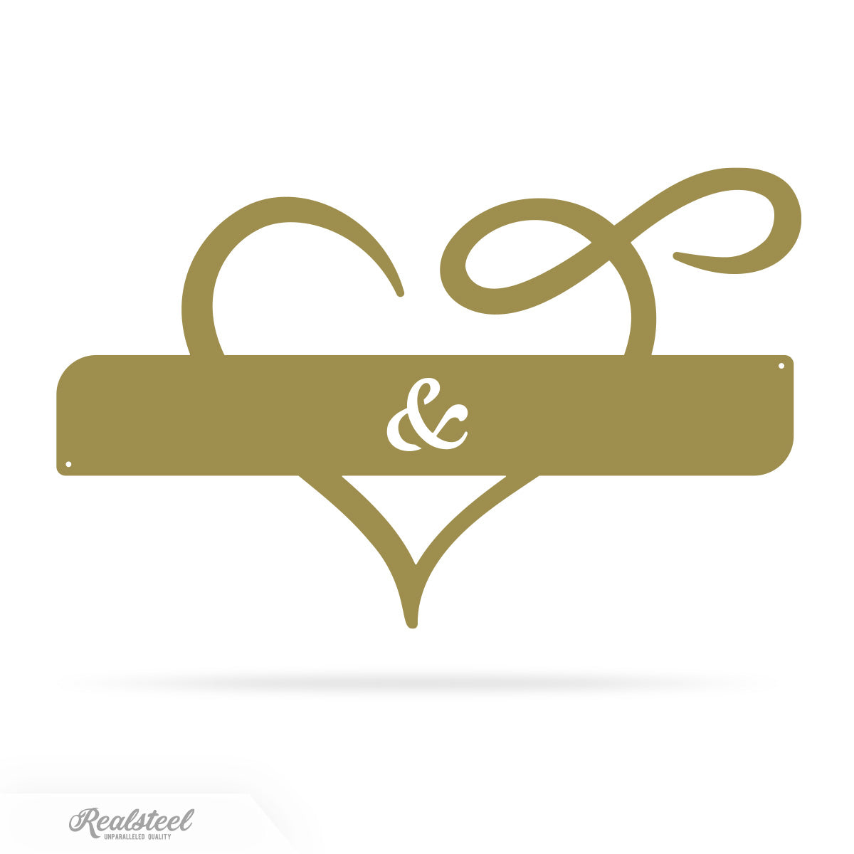 Personalized Infinity Heart Monogram 18"x11" / Gold - RealSteel Center