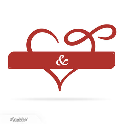 Personalized Infinity Heart Monogram 18"x11" / Red - RealSteel Center