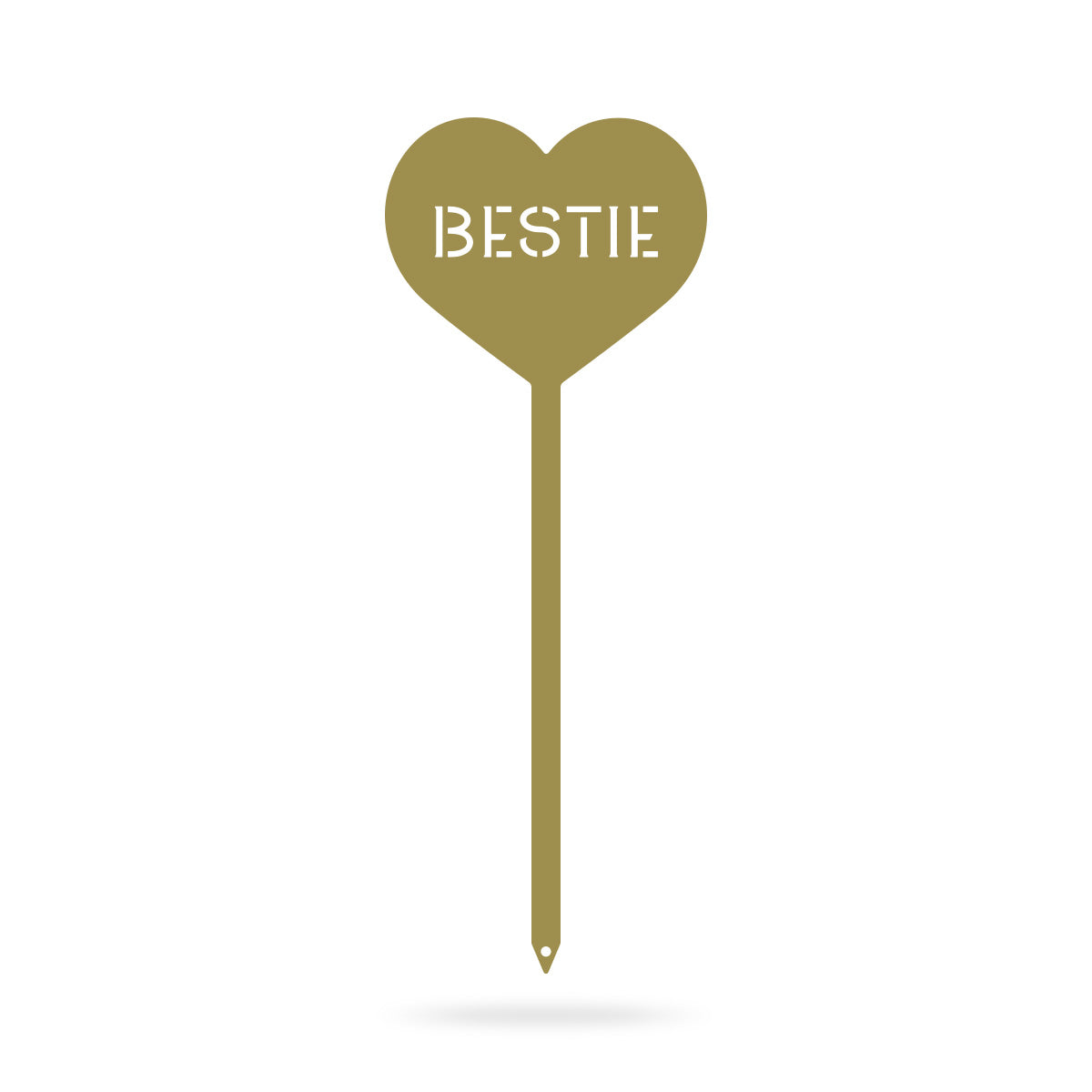 Heart Message Garden Stakes – Fun & Romantic Yard Decor BESTIE / Gold / 5" x 13" - RealSteel Center