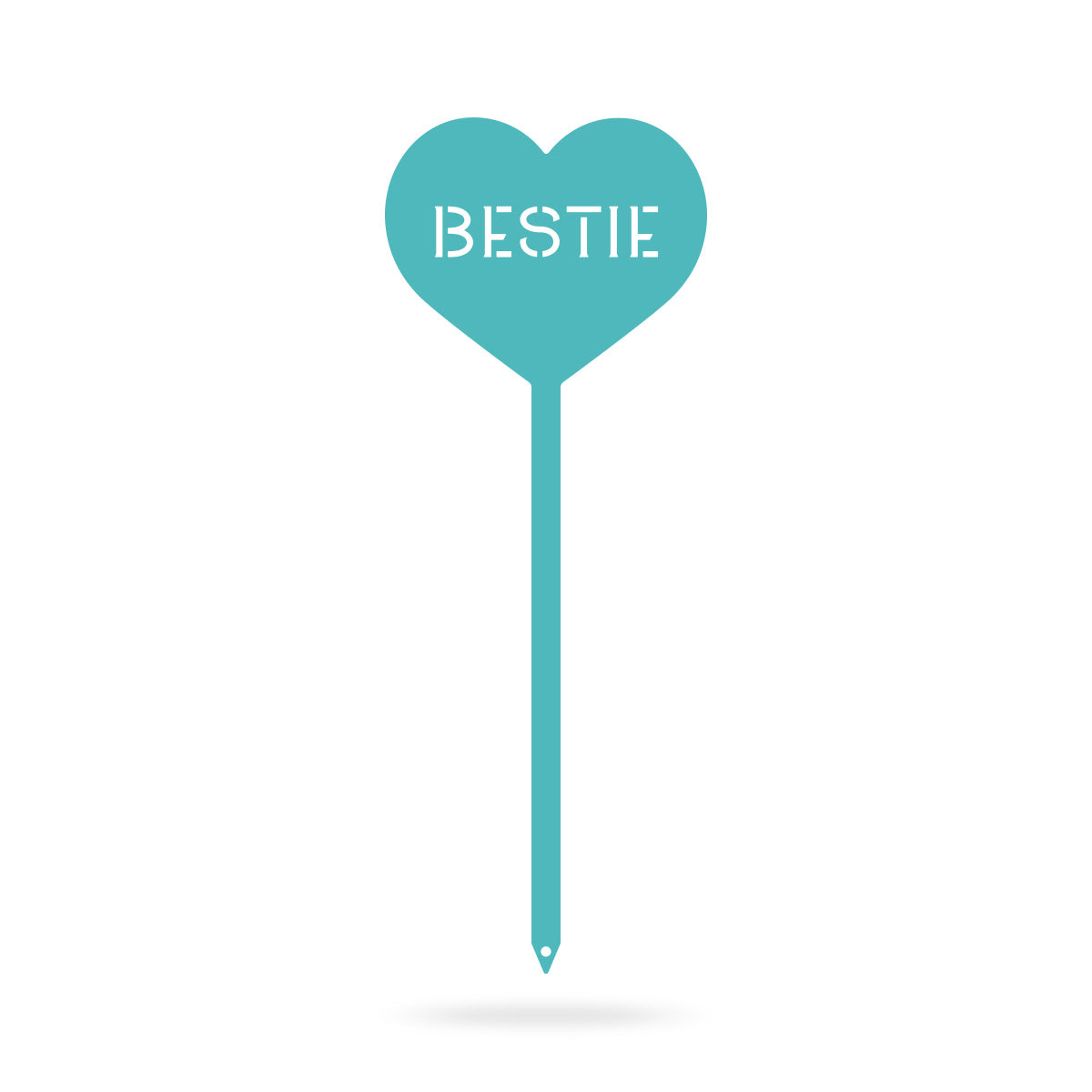 Heart Message Garden Stakes – Fun & Romantic Yard Decor BESTIE / Turquoise / 5" x 13" - RealSteel Center