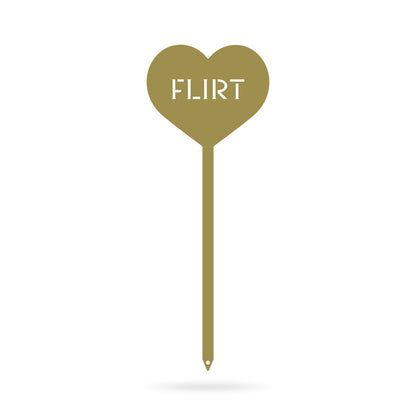 Heart Message Garden Stakes – Fun & Romantic Yard Decor FLIRT / Gold / 5" x 13" - RealSteel Center
