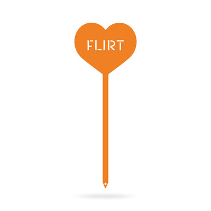 Heart Message Garden Stakes – Fun & Romantic Yard Decor FLIRT / Orange / 5" x 13" - RealSteel Center