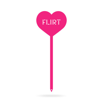 Heart Message Garden Stakes – Fun & Romantic Yard Decor FLIRT / Pink / 5" x 13" - RealSteel Center