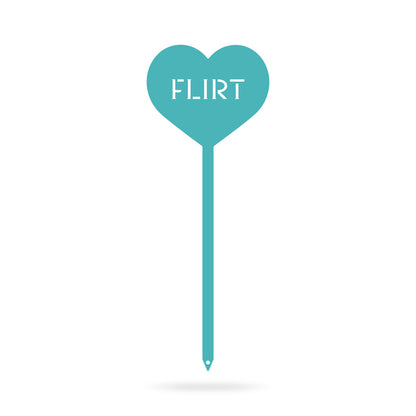 Heart Message Garden Stakes – Fun & Romantic Yard Decor FLIRT / Turquoise / 5" x 13" - RealSteel Center