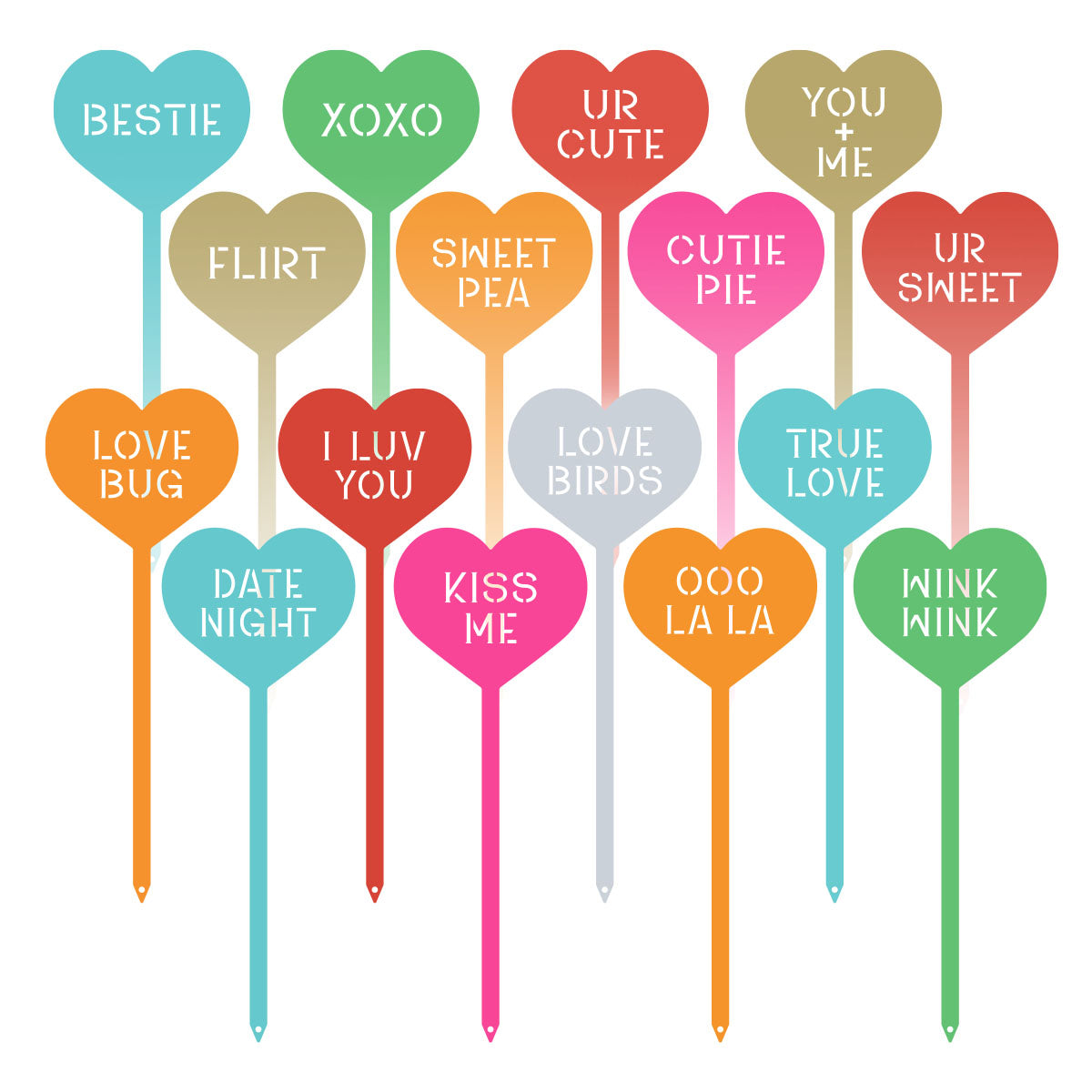 Heart Message Garden Stakes – Fun & Romantic Yard Decor - RealSteel Center