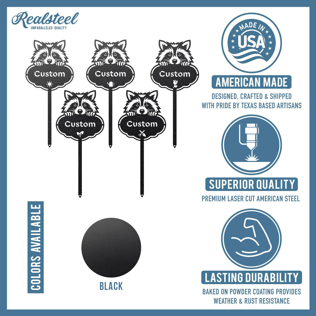 Custom Rocky the Raccoon Seed & Plant Markers - RealSteel Center