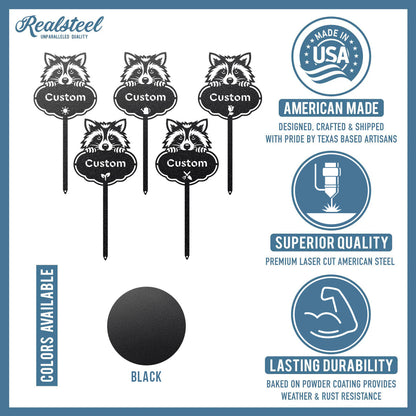 Custom Rocky the Raccoon Seed & Plant Markers - RealSteel Center