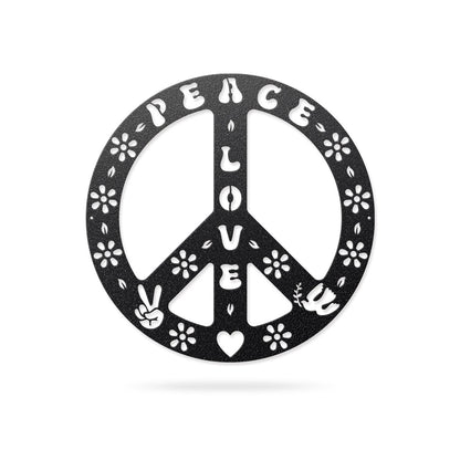 Peace Sign Love and Peace / 14" / Black - RealSteel Center