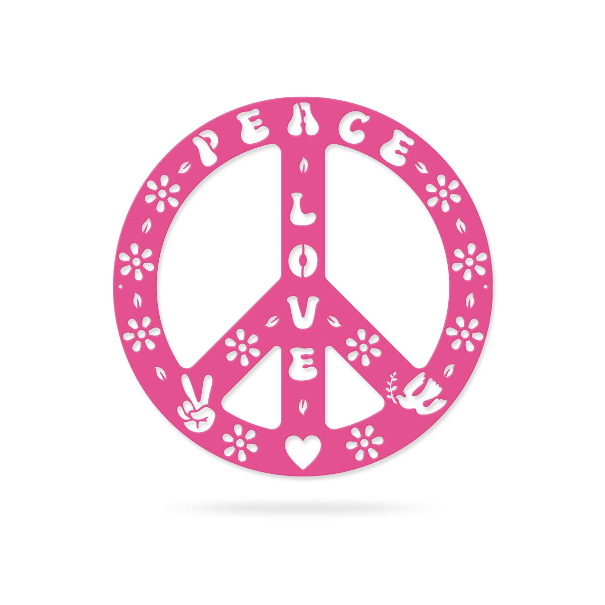 Peace Sign Love and Peace / 14" / Pink - RealSteel Center