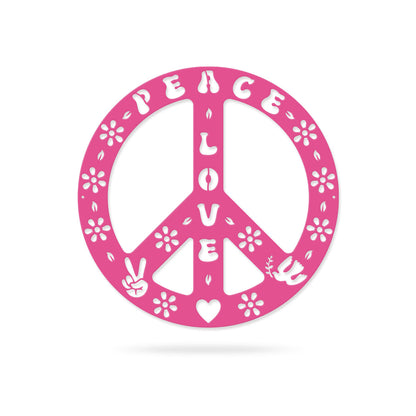Peace Sign Love and Peace / 14" / Pink - RealSteel Center