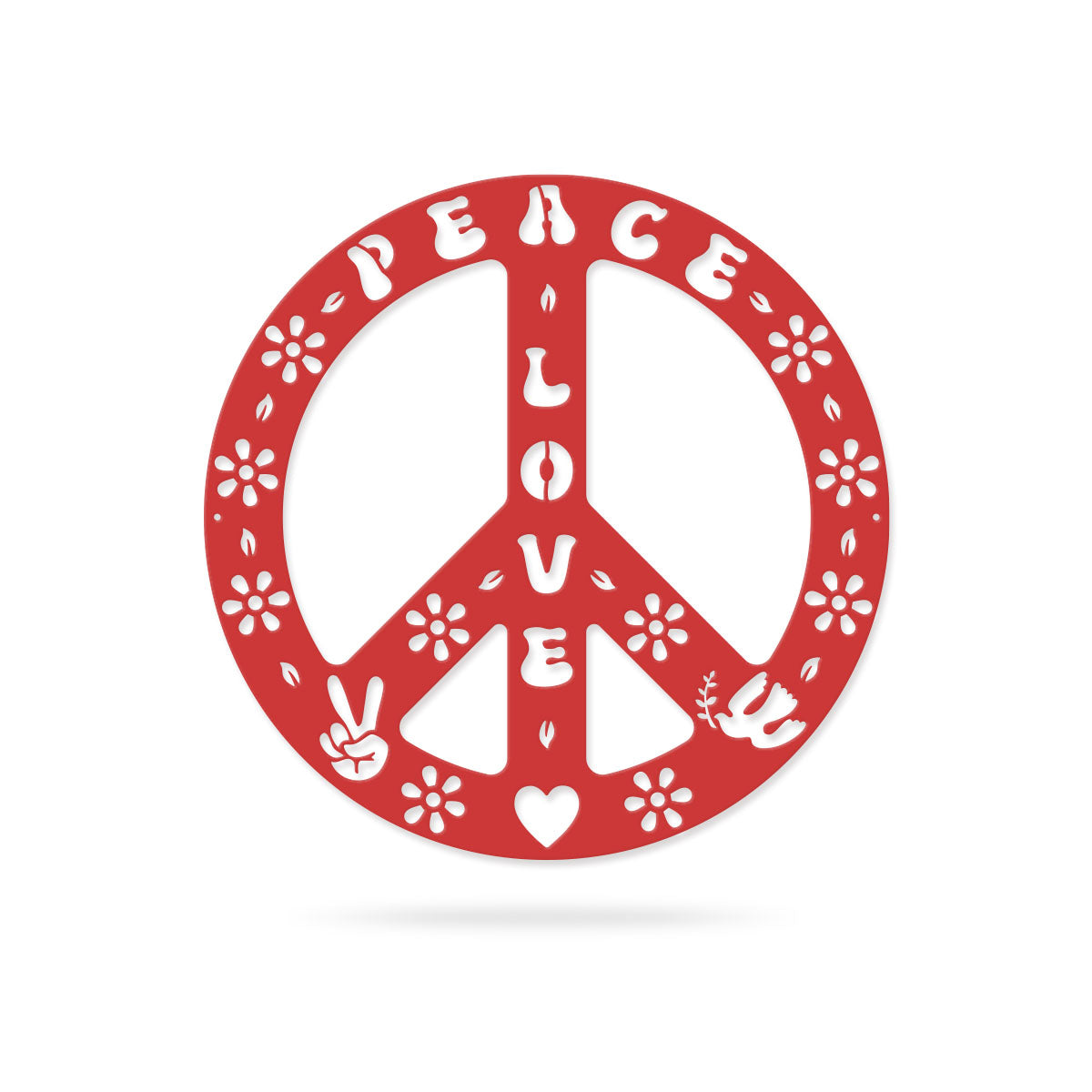 Peace Sign Love and Peace / 14" / Red - RealSteel Center