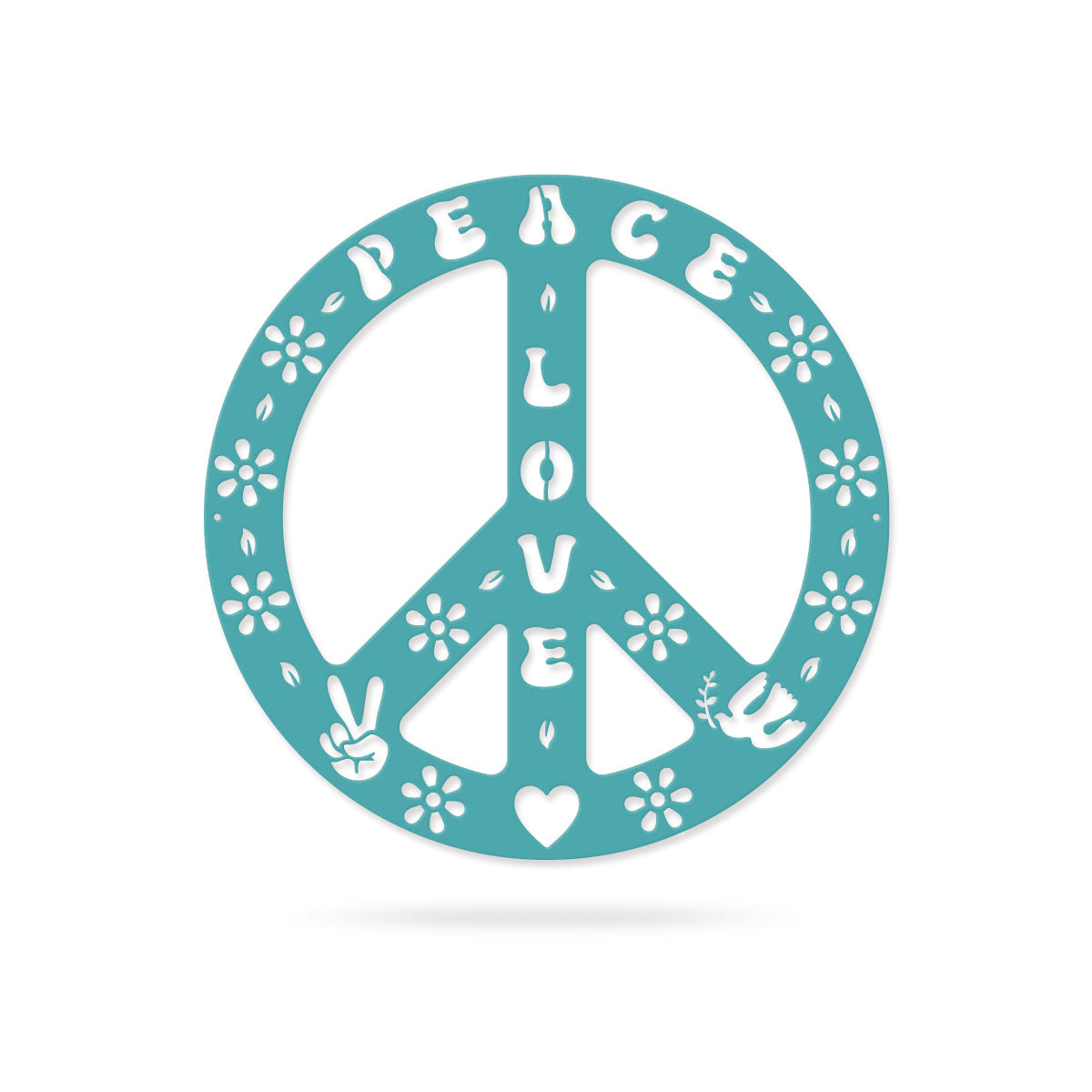 Peace Sign Love and Peace / 14" / Turquoise - RealSteel Center