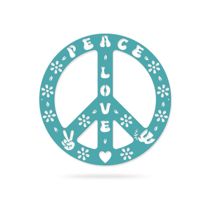 Peace Sign Love and Peace / 14" / Turquoise - RealSteel Center