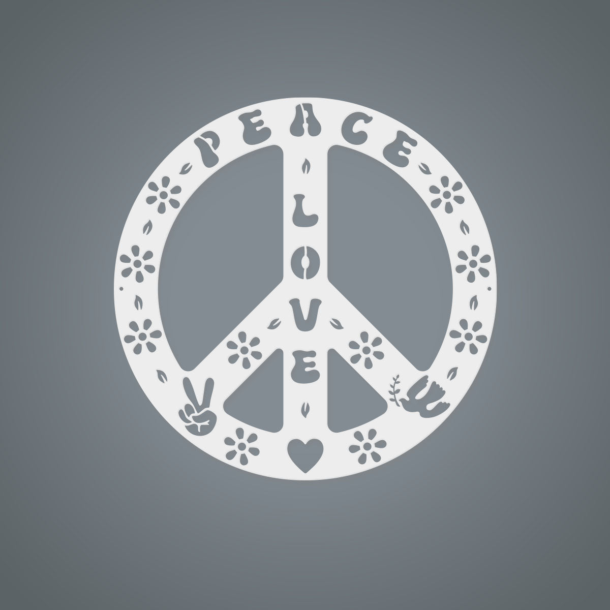 Peace Sign Love and Peace / 14" / White - RealSteel Center