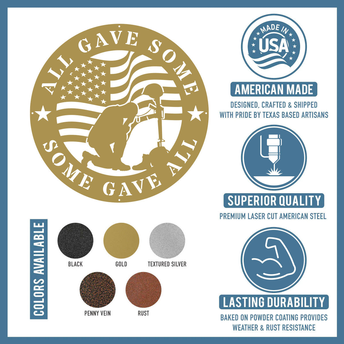 All Gave Some, Some Gave All Metal Memorial Sign - RealSteel Center