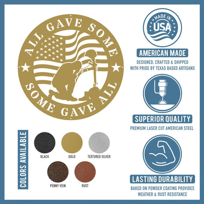 All Gave Some, Some Gave All Metal Memorial Sign - RealSteel Center