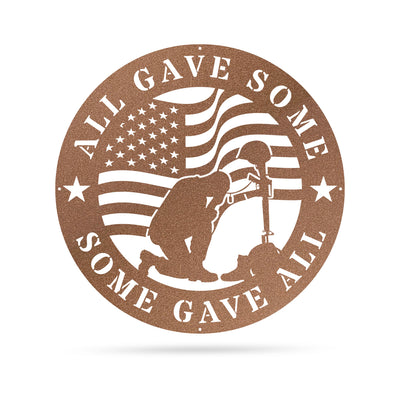 All Gave Some, Some Gave All Metal Memorial Sign 18" / Rust - RealSteel Center