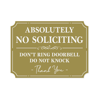 Absolutely No Soliciting Sign