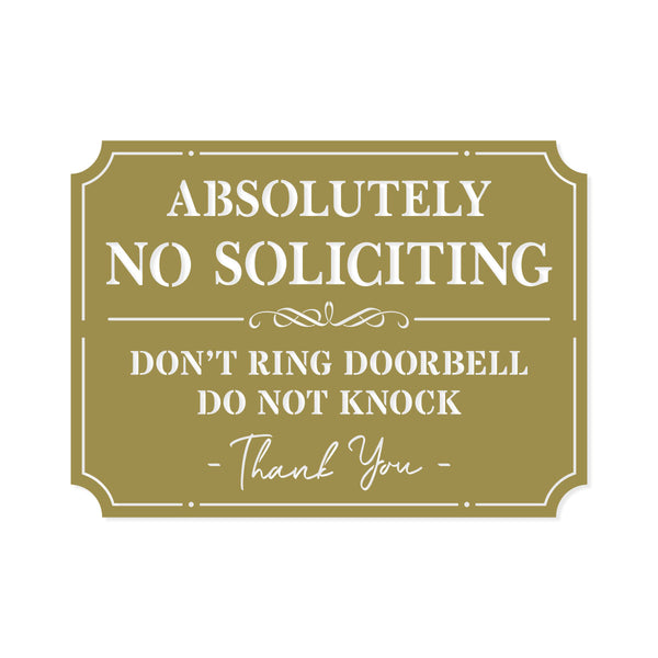 Absolutely No Soliciting Sign