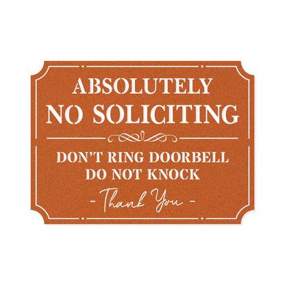 Absolutely No Soliciting Sign