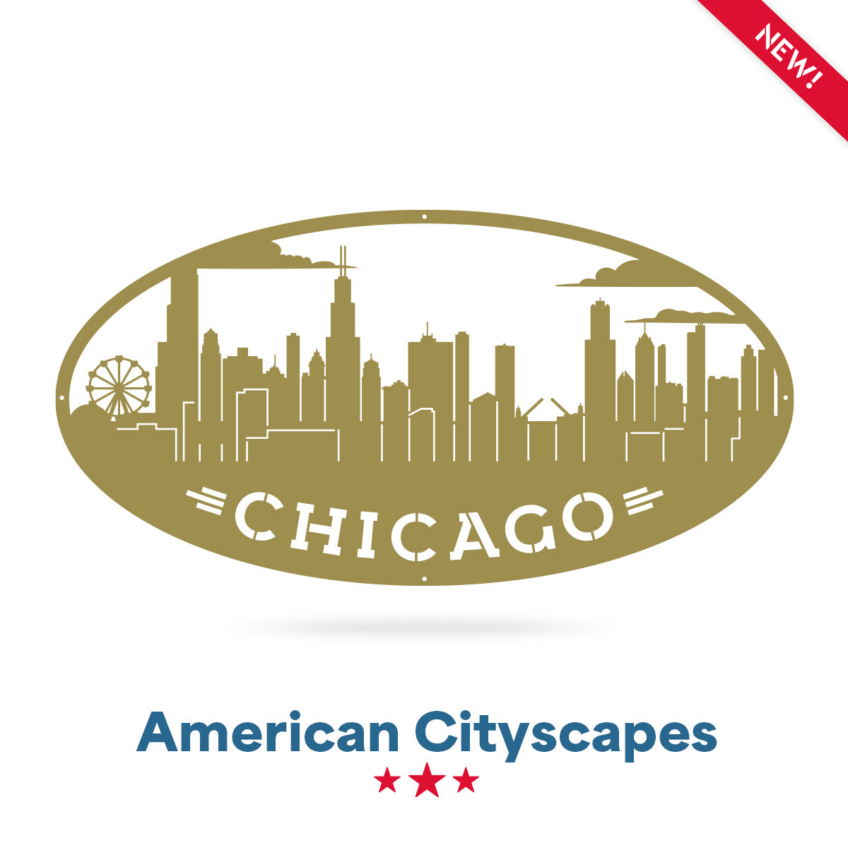 AMERICAN CITIES SKYLINES Chicago / Gold - RealSteel Center