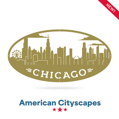 AMERICAN CITIES SKYLINES Chicago / Gold - RealSteel Center