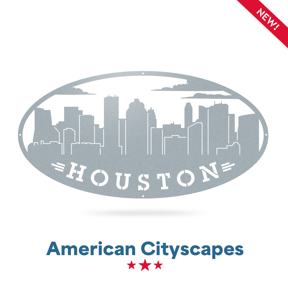 AMERICAN CITIES SKYLINES Houston / Textured Silver - RealSteel Center