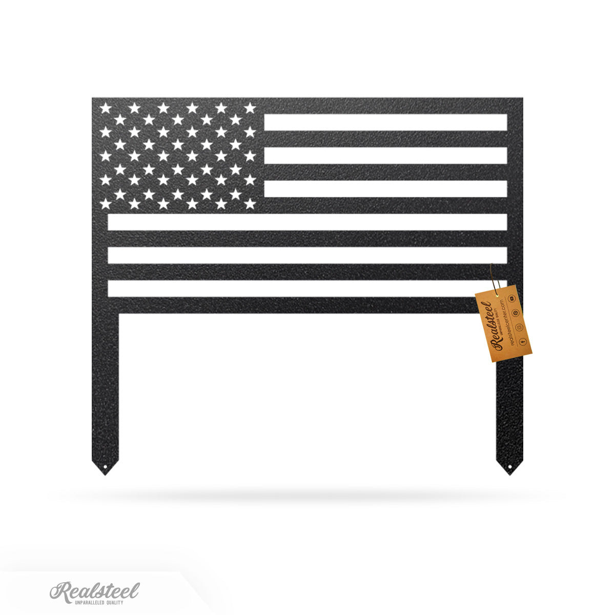American Flag Stake 24" x 21" / Black - RealSteel Center