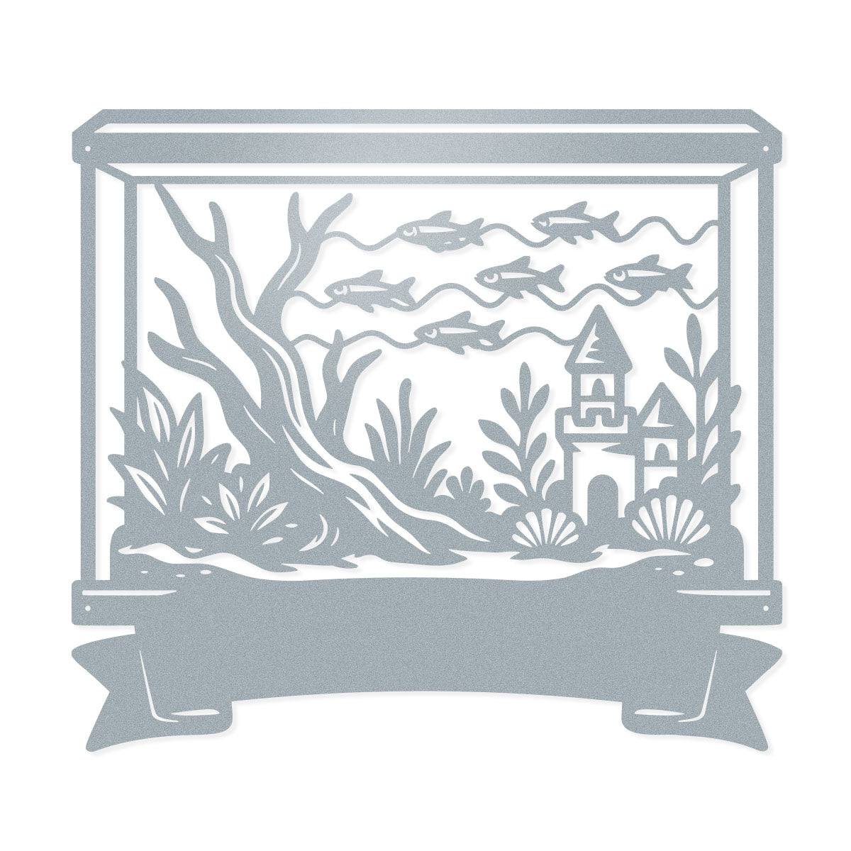Aquarium Monogram 18" / Textured Silver - RealSteel Center