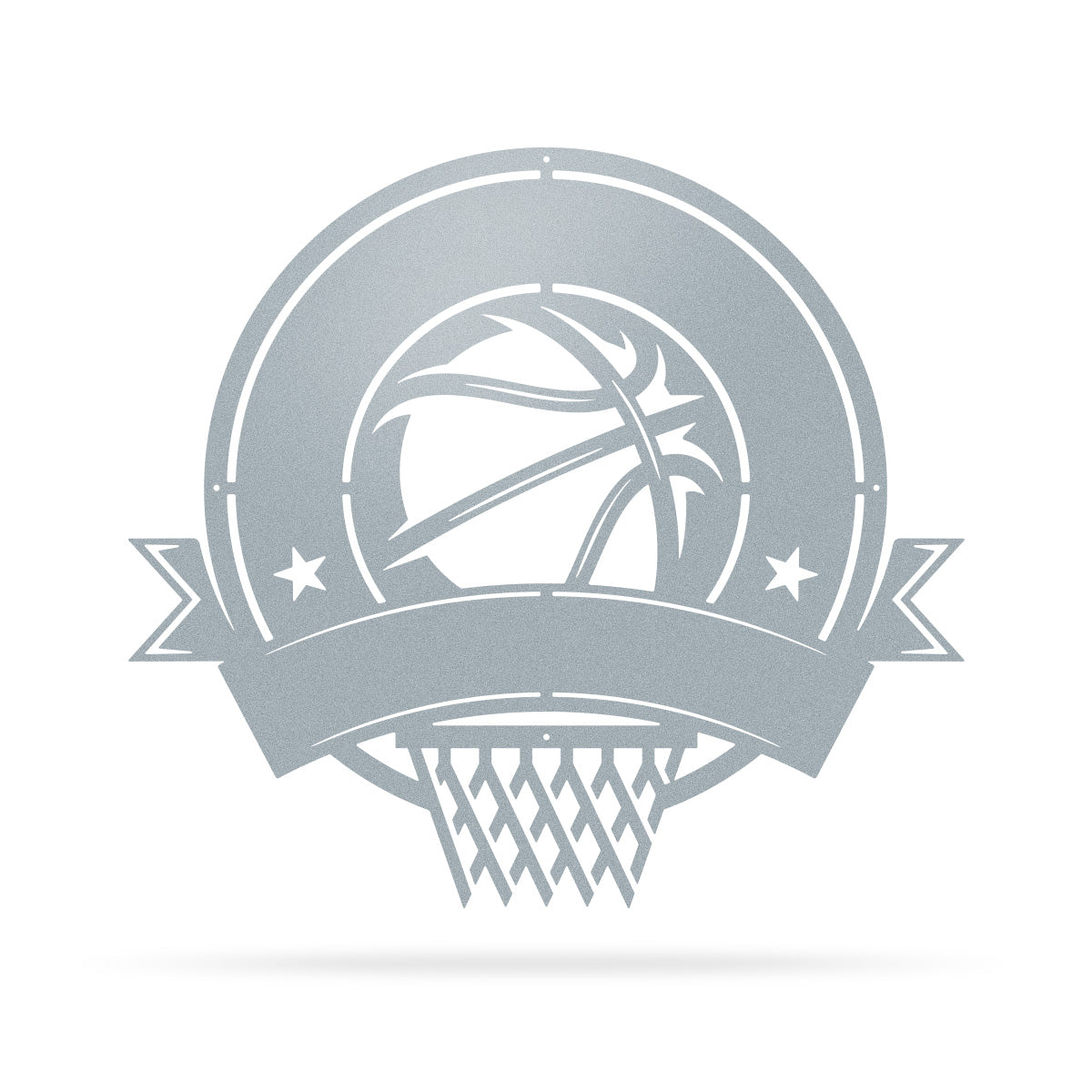 Basketball Monogram 24"x22" / Textured Silver - RealSteel Center