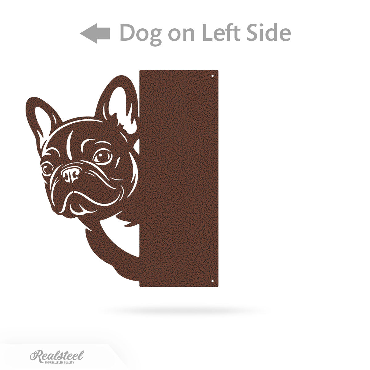 Beware of Dog Address Sign French Bulldog - 16"x18" / Left Side / Penny Vein - RealSteel Center