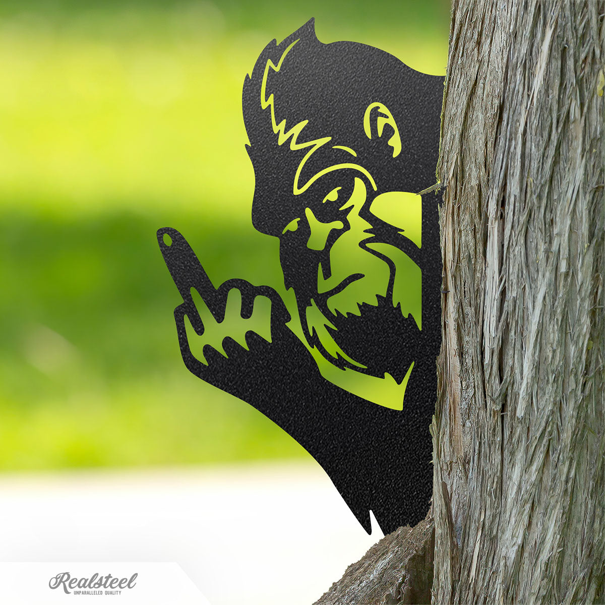 🦍 “No Trespassing” Fence Big Foot or Tree Big Foot Tree Big Foot- 13"x24" / Black - RealSteel Center