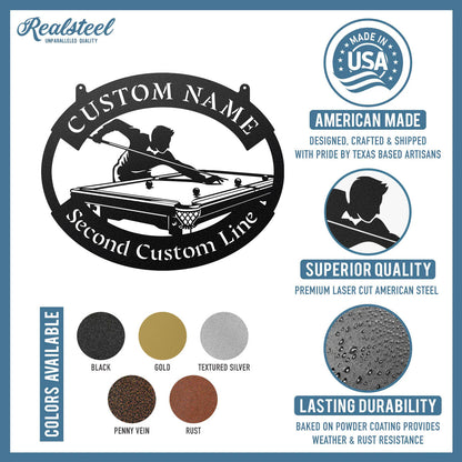 Billiard Player Monogram - RealSteel Center