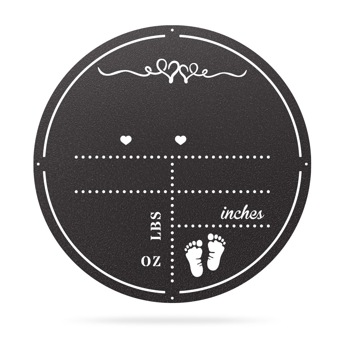 Personalized Birth Stat Announcement Wall Monogram 18" / Black - RealSteel Center