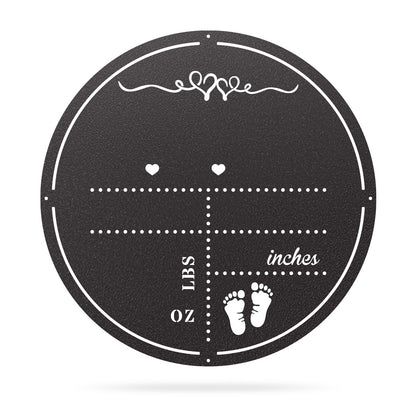 Personalized Birth Stat Announcement Wall Monogram 18" / Black - RealSteel Center