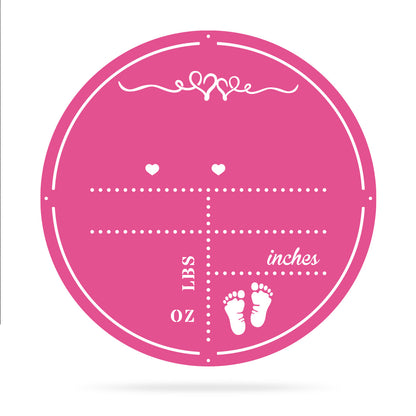 Personalized Birth Stat Announcement Wall Monogram 18" / Pink - RealSteel Center