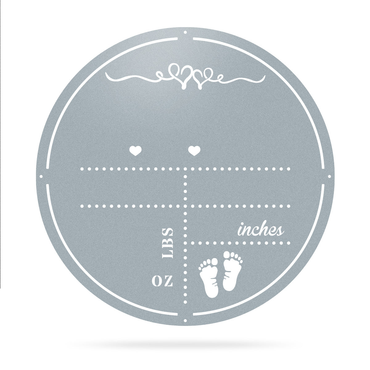 Personalized Birth Stat Announcement Wall Monogram 18" / Textured Silver - RealSteel Center