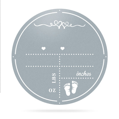 Personalized Birth Stat Announcement Wall Monogram 18" / Textured Silver - RealSteel Center