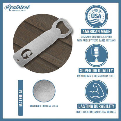 Bottle Opener Initial Letter Monogram - Personalized Steel Bottle Opener - RealSteel Center