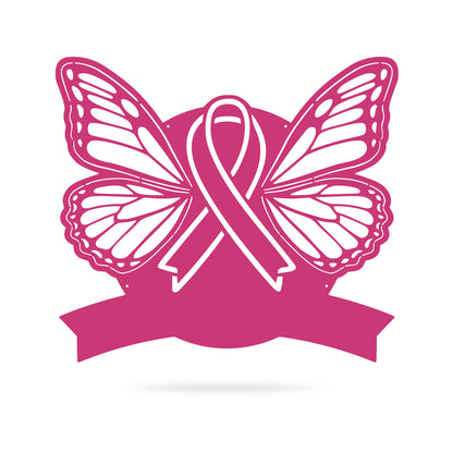 Breast Cancer Awareness Butterfly Monogram 16" x 18" / Pink - RealSteel Center