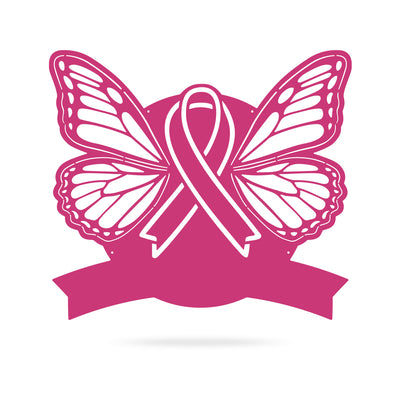 Breast Cancer Awareness Butterfly Monogram 16" x 18" / Pink - RealSteel Center