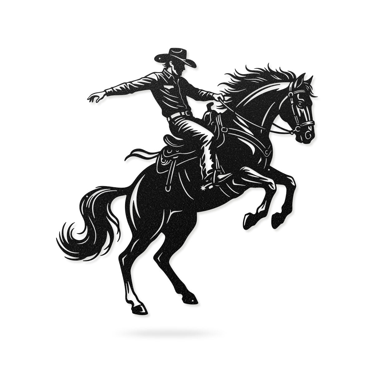 Bronco Horse Metal Wall Art – Western Rodeo Steel Decor 18” / Black - RealSteel Center